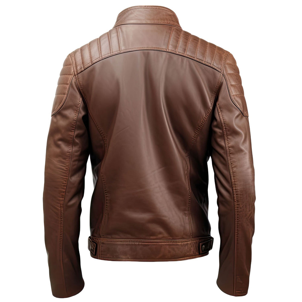 Men's Alpha Jacket Distressed Finish Brown Bomber Real Lambskin Leather