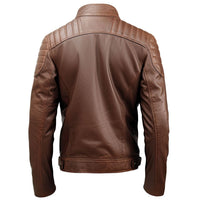 Men's Alpha Jacket Distressed Finish Brown Bomber Genuine Lambskin Leather