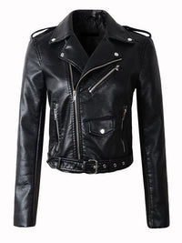 Womens Bella Genuine Lambskin Biker Leather Jacket