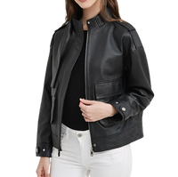 Womens Elora Genuine Lambskin Leather Jacket