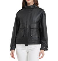 Womens Elora Genuine Lambskin Leather Jacket