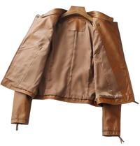 Womens Jaylin Genuine Lambskin Biker Leather Jacket