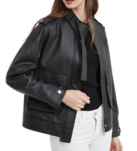 Womens Elora Genuine Lambskin Leather Jacket