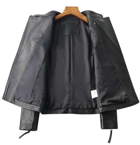 Womens Jaylin Genuine Lambskin Biker Leather Jacket