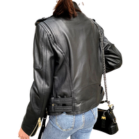 Womens Aurora Genuine Lambskin Biker Leather Jacket