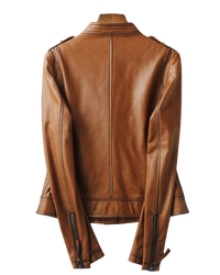 Womens Jaylin Genuine Lambskin Biker Leather Jacket