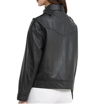 Womens Elora Genuine Lambskin Leather Jacket