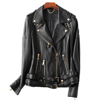 Womens Aurora Genuine Lambskin Biker Leather Jacket