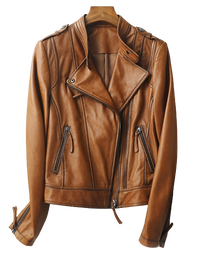 Womens Jaylin Genuine Lambskin Biker Leather Jacket