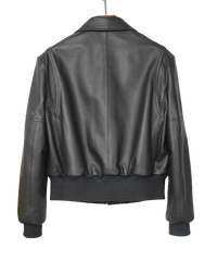 Womens Everly Genuine Lambskin Leather Bomber Jacket