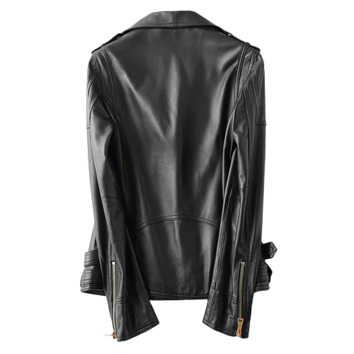Womens Aurora Genuine Lambskin Biker Leather Jacket