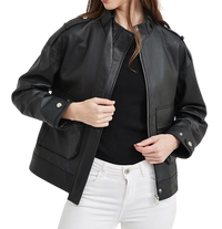 Womens Elora Genuine Lambskin Leather Jacket