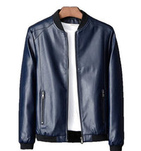 Mens Elegant Leather Causal Lambskin Bomber Jacket