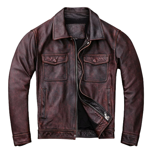 Men's Atlas Front Pocket Real Lambskin Leather Jacket