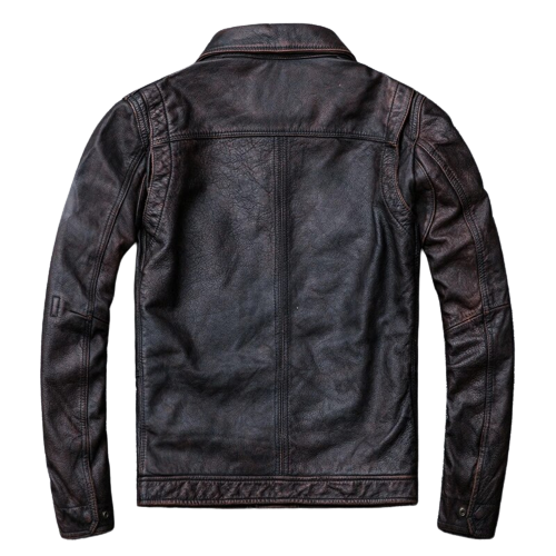 Men's Ryder Front Pocket Dark Brown Real Lambskin Leather Jacket
