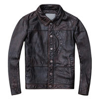 Men's Ryder Front Pocket Dark Brown Real Lambskin Leather Jacket