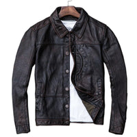 Mens Ryder Front Pocket Dark Brown Genuine Lambskin Leather Jacket