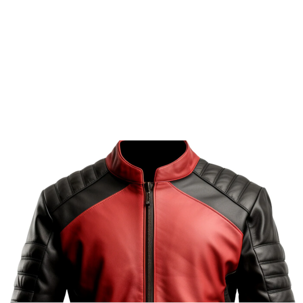 Men’s Black & Rusted Real Leather Motorcycle Jacket – Vintage Zipper Style
