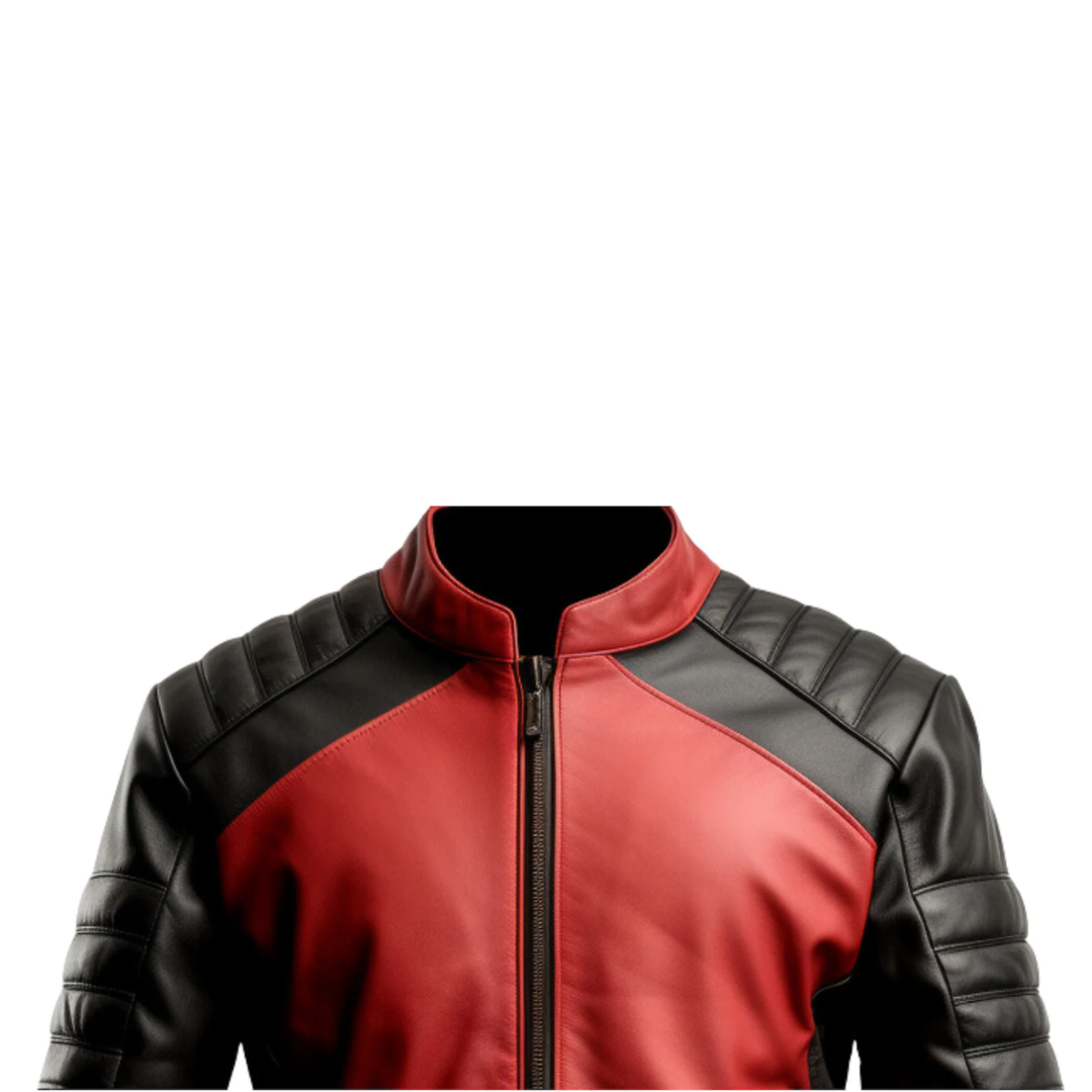 Men’s Black & Rusted Real Leather Motorcycle Jacket – Vintage Zipper Style