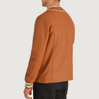 Willis Black Genuine Leather Varsity Jacket for Men