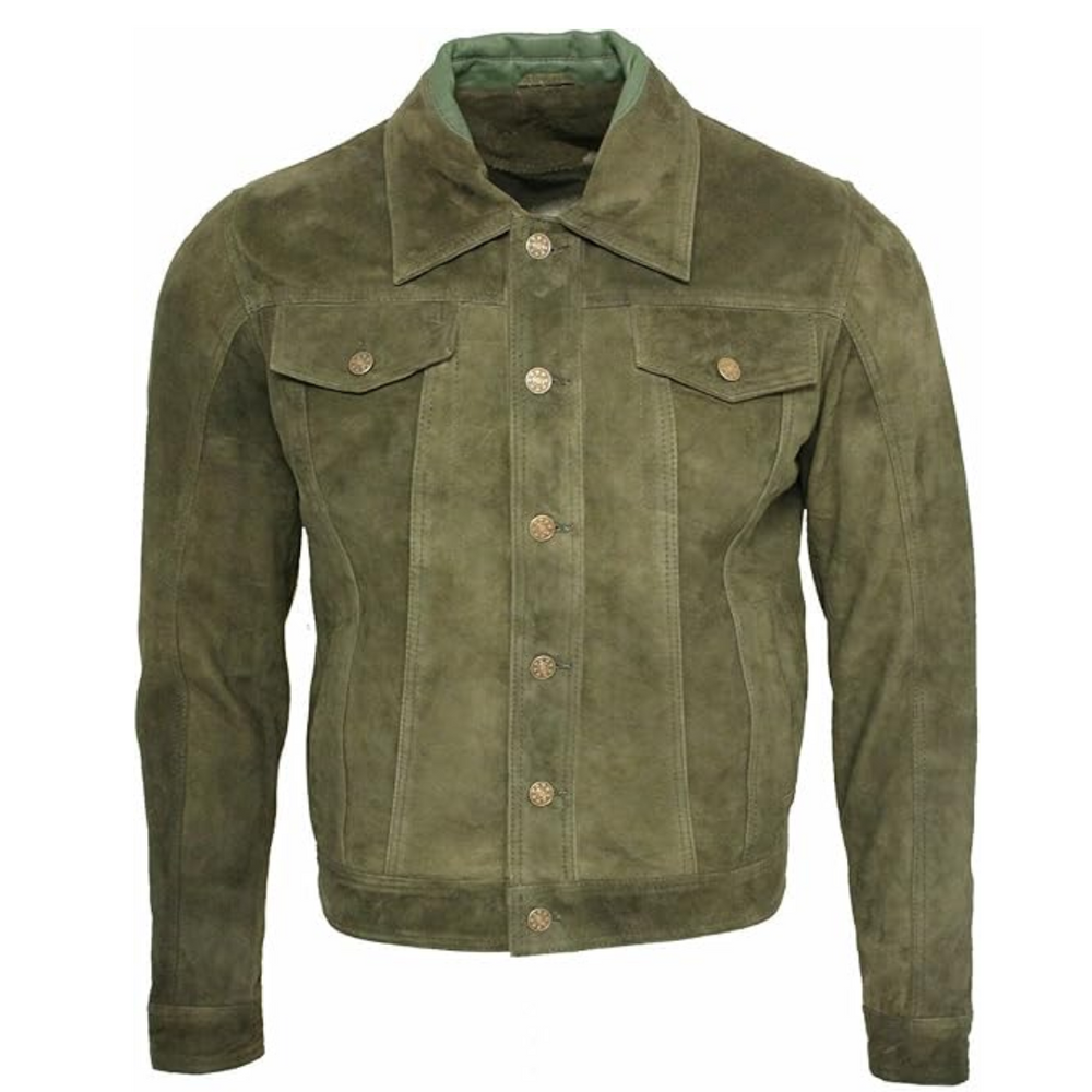 Mens Dark Brown Leather Suede Jacket In Europe