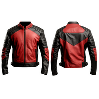 Men’s Black & Rusted Real Leather Motorcycle Jacket – Vintage Zipper Style