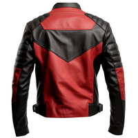 Men’s Black & Rusted Real Leather Motorcycle Jacket – Vintage Zipper Style