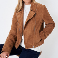Women’s Brown Suede Leather Jacket – New Slim Fit Style