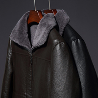 Men’s Winter Leather Jacket – Plus Velvet Thick Warm Lapel Fur Collar Jacket for Middle-Aged Men