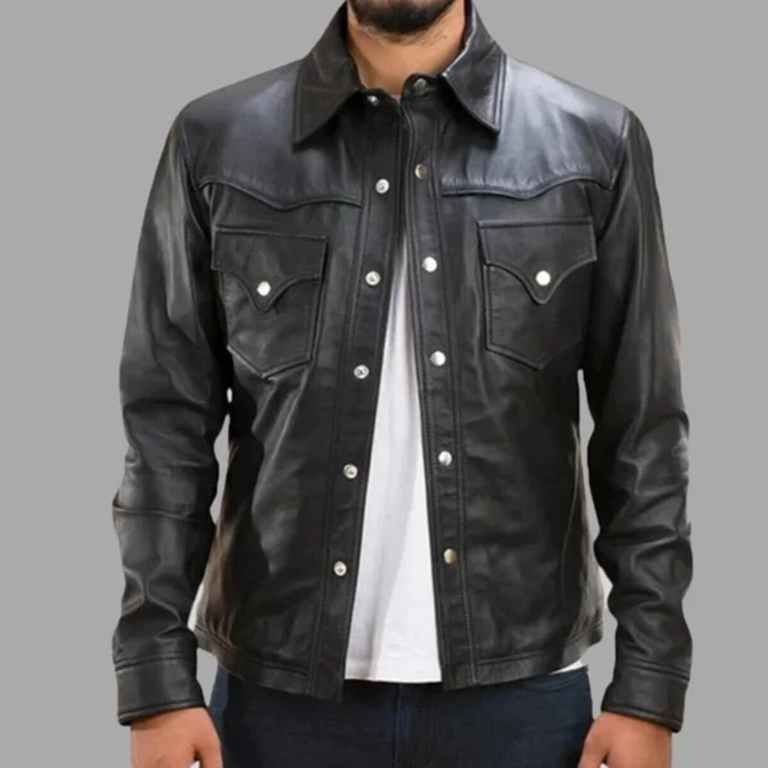 Ranchson Black Leather Shirt