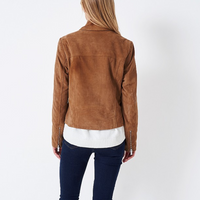 Women’s Brown Suede Leather Jacket – New Slim Fit Style