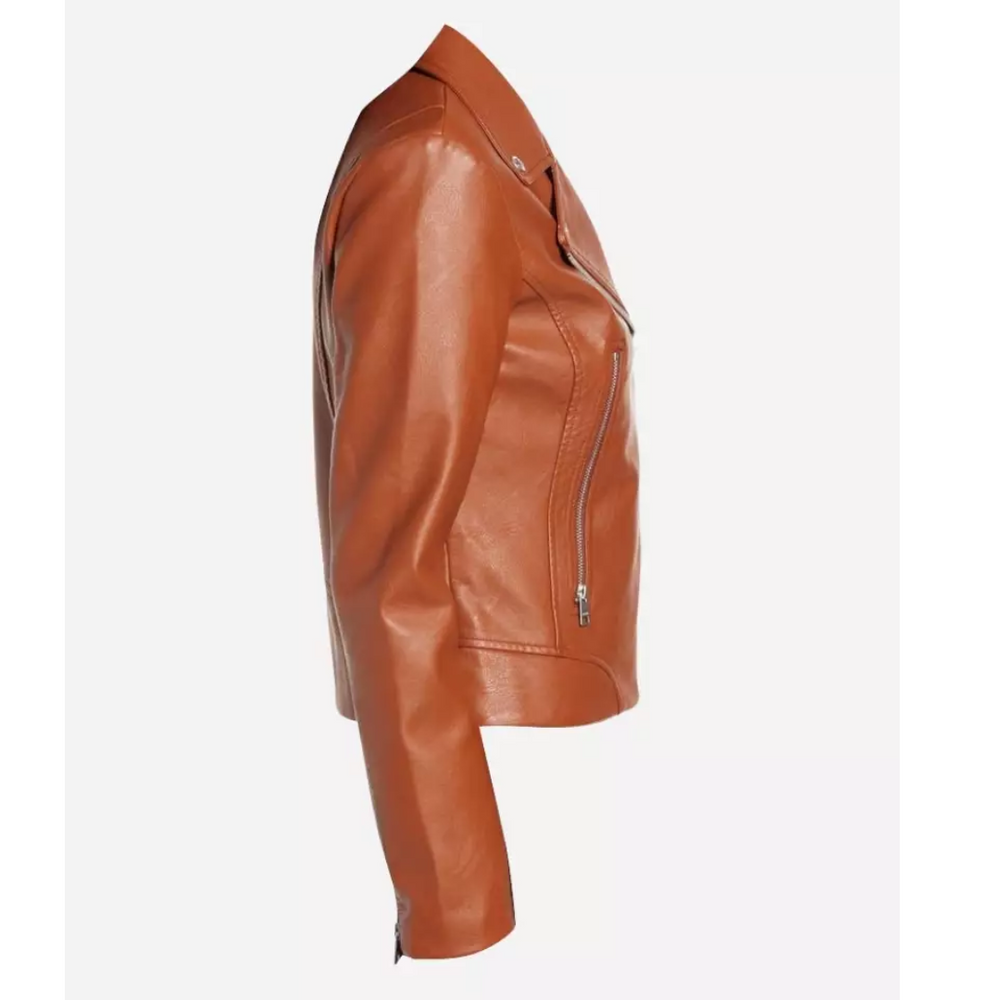Women’s Real Brown Leather Jacket – Classic Style & Timeless Elegance