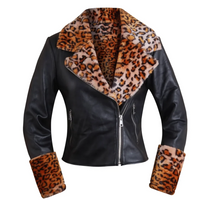Cheetah Print Women’s Faux Leather Jacket – Bold & Stylish Outerwear
