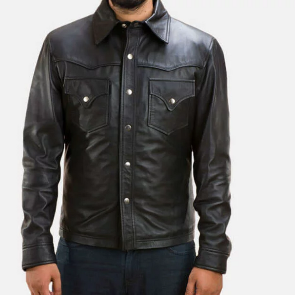 Ranchson Black Leather Shirt