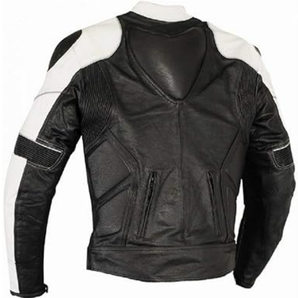 Men’s Genuine Leather Motorbike Jacket – Protective Biker Riding Gear