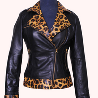 Cheetah Print Women’s Faux Leather Jacket – Bold & Stylish Outerwear