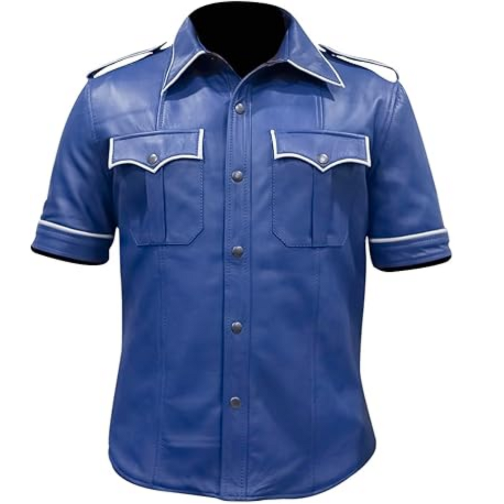 Men’s Royal Real Leather Police Shirt – BLUF Style Uniform Shirt