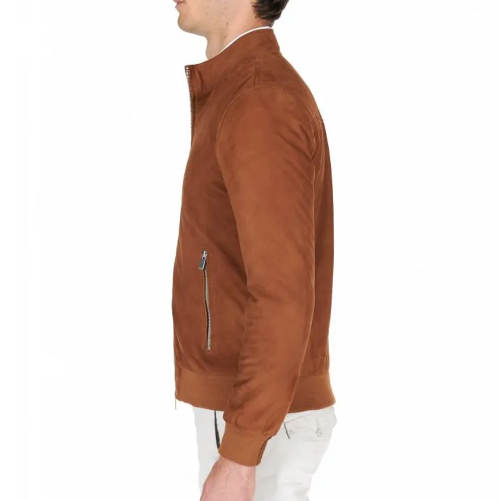 Men’s Tan Suede Leather Jacket – Classic Style, Timeless Appeal