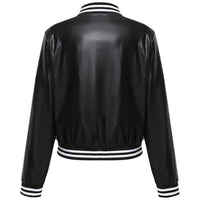 Women's Celeste Black Bomber Genuine Lambskin Leather Jacket