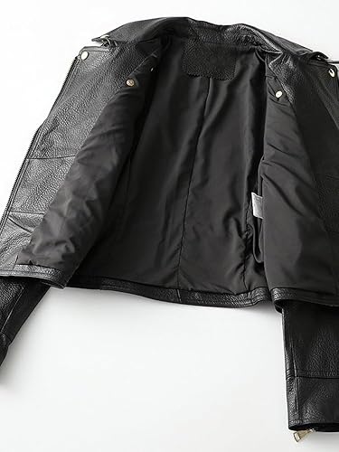 Women's Ember Classic Belted Black Biker Genuine Lambskin Leather Jacket