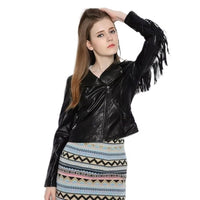 Women's Amora Classic Black Motorcycle Genuine Lambskin Leather Jacket