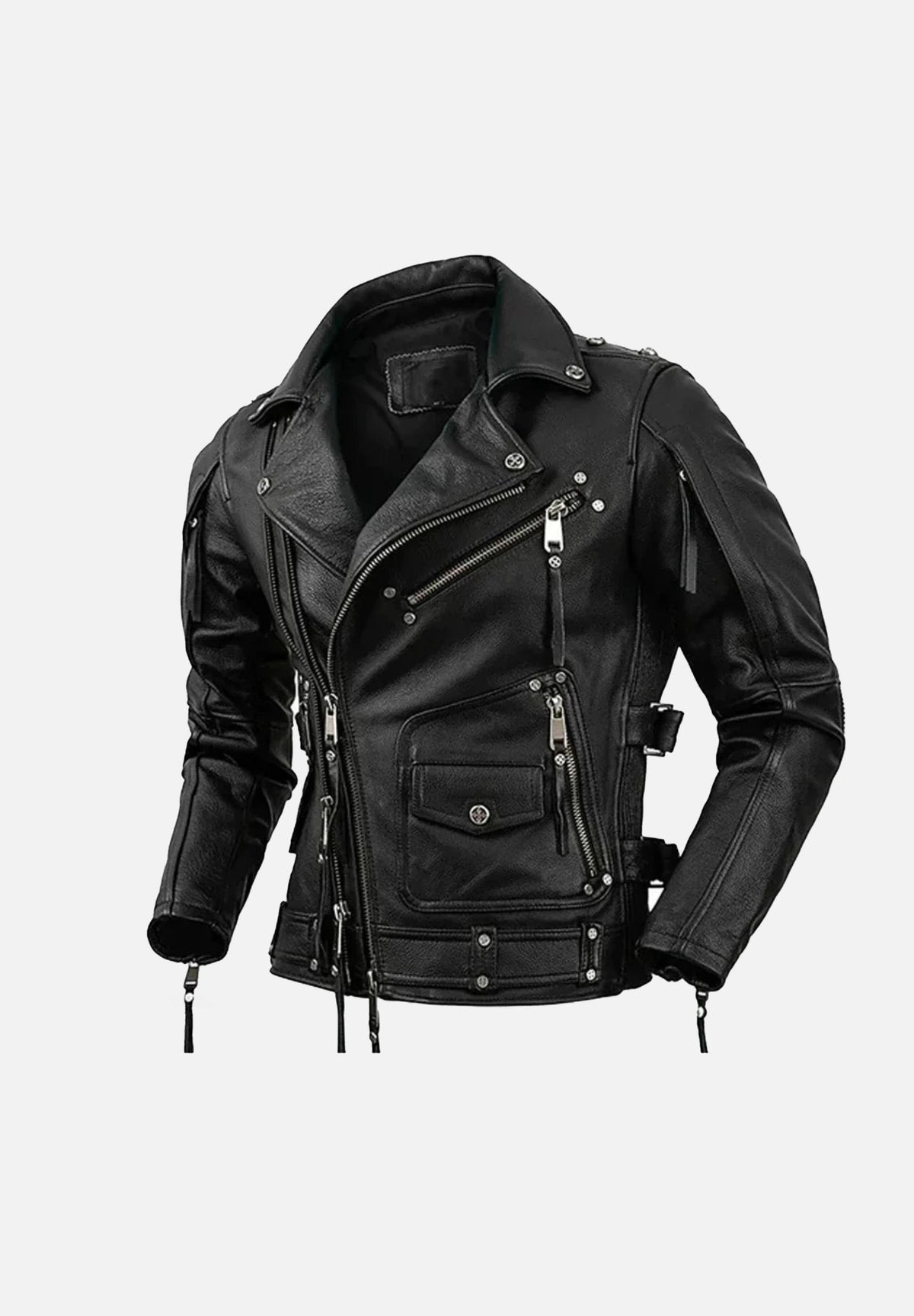 Duncan Asymmetrical Leather Biker Jacket