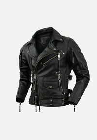 Duncan Asymmetrical Leather Biker Jacket