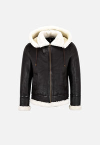 Watson Brown B-3 Hooded Shearling Leather Jacket
