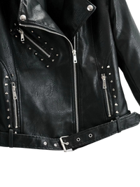 Womens Sophia Genuine Lambskin Biker Leather Jacket
