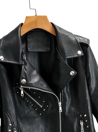 Womens Sophia Genuine Lambskin Biker Leather Jacket