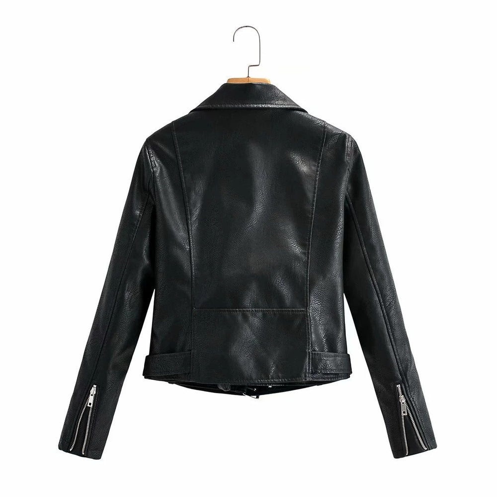 Womens Sophia Genuine Lambskin Biker Leather Jacket