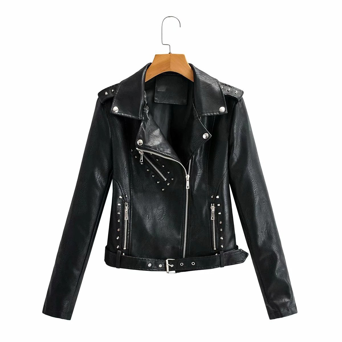 Womens Sophia Genuine Lambskin Biker Leather Jacket