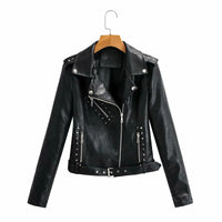 Womens Sophia Genuine Lambskin Biker Leather Jacket