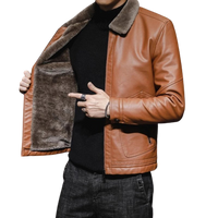 Mens Seger Genuine Lambskin Leather Faux Fur Lined Jacket